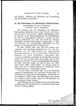 20. Das Paläozoikum des Rheinischen Schiefergebirges
