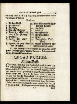 Quoad Primum. Kirchen-Busse. - Quoad Nonum. Incestus.
