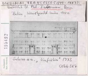 Rom: Palazzo Falconieri, Entwurf der Fassade. Borromini