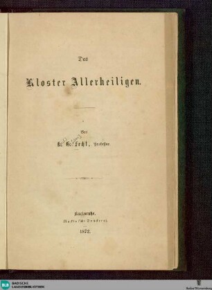 Das Kloster Allerheiligen