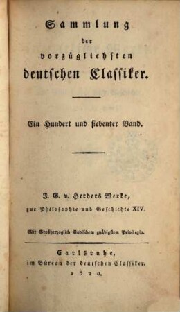 J. G. von Herders sämmtliche Werke, 14. Zur Philosophie und Geschichte ; 14, Verstand und Erfahrung, Vernunft und Sprache : Eine Metakritik zur Kritik der reinen Vernunft