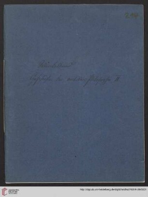 2: Windelband. Geschichte der antiken Philosophie II (Manuskripttitel)
