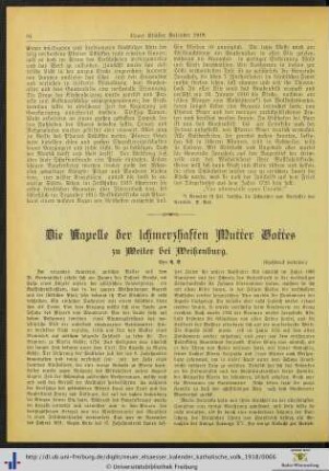 Die Kapelle der schmerzhaften Mutter Gottes.