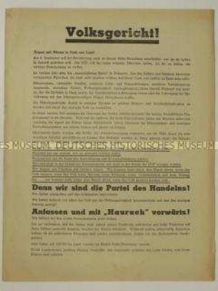 Propagandaflugblatt der SED Halle-Merseburg zu den Gemeindewahlen 1946