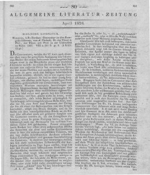 Tholuck, A.: Commentar zu dem Evangelio Johannis. Hamburg: Perthes 1827