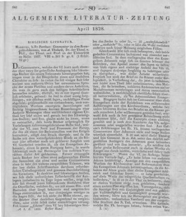 Tholuck, A.: Commentar zu dem Evangelio Johannis. Hamburg: Perthes 1827