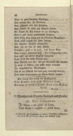 V. Weisheit und Jugend, Unschuld und Freude