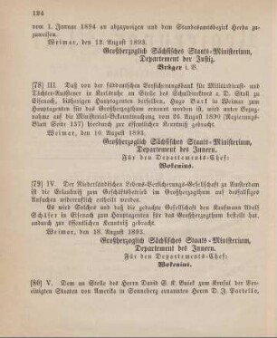 78. Ministerial-Bekanntmachung, den Wechsel in der Hauptagentur der süddeutschen Versicherungsbank für Militärdienst- und Töchter-Aussteuer in Karlsruhe betreffend