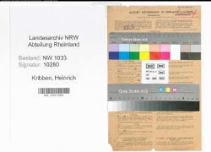 Entnazifizierung Heinrich Kribben , geb. 12.10.1898 (Polizeibeamter)