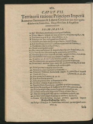 Caput VII. Territorii ratione Principes Imperii Romano-Germanici & Liberae Civitates jus navigandi ...