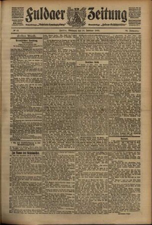Erste Ausgabe vom Mittwoch, den 24. Februar 1909.