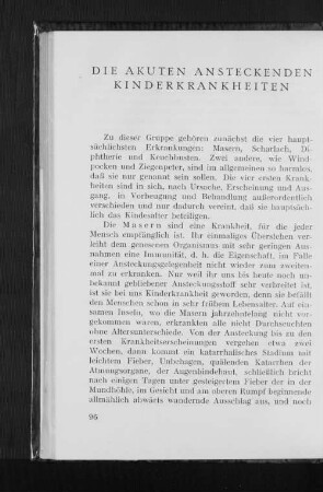 Die akuten ansteckenden Kinderkrankheiten