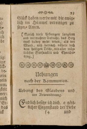 Uebungen nach der Kommunion.