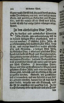 Zu dem allerheiligsten Blut Jesu. - Litaney von dem heiligen Leiden Christi.