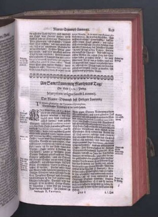 An Sanct Lautentij Martyrers Tag.