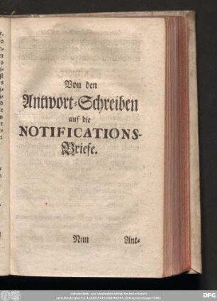 Von den Antwort-Schreiben auf die Notifications-Briefe.