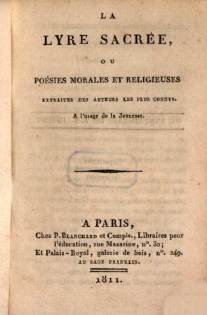La Lyre sacrée