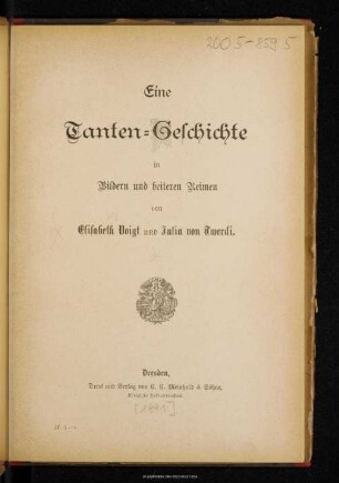 Eine Tantengeschichte : in Bildern und heiteren Reimen