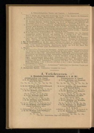 Verkehrswesen (Eisenbahnen, Post, Telegraph, Strassenbahnen, Miethwagen, Dienstmänner, Botenfuhrleute)