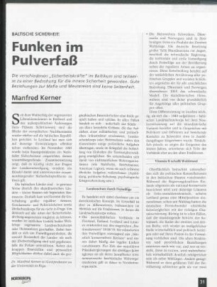 Baltische Sicherheit: Funken im Pulverfaß