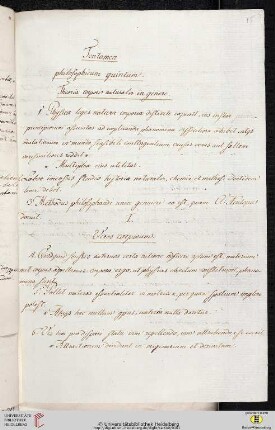 Thesensammlung: Tentamen philosophicum quintum. Theoria corporis naturalis in genere
