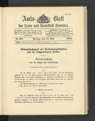 No. 128, 31. Mai 1918