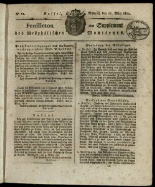No. 21, Mittwoch den 11. Maerz 1812