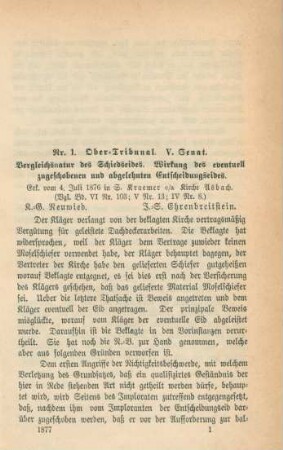 Nr. 1. Ober-Tribunal. V. Senat - Nr. 103. Ober-Tribunal, VI. Senat