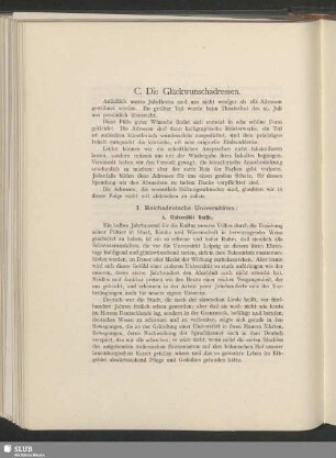 C. Die Glückwunschadressen