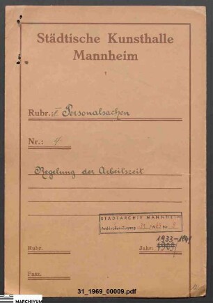 Regelung der Arbeitszeit