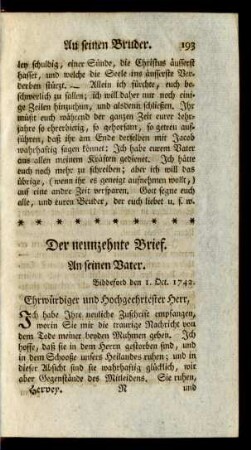 Der neunzehnte Brief