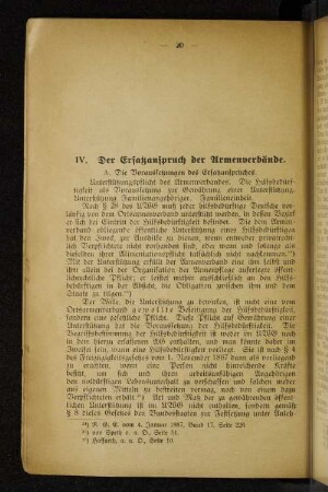 IV. Der Ersatzanspruch der Armenverbände.