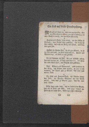 Ein Lied auf dieser Prophezeihung