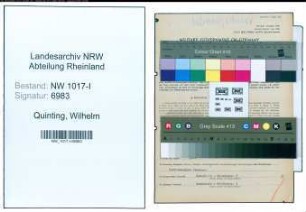 Entnazifizierung Wilhelm Quinting , geb. 08.12.1902 (Viehkaufmann)