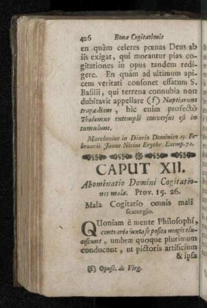 Caput XII. Mala Cogitatio omnis mali scaturgio.