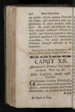 Caput XII. Mala Cogitatio omnis mali scaturgio.