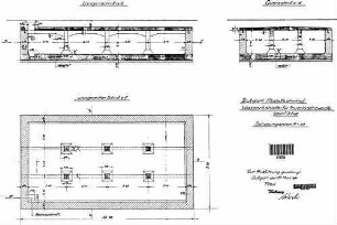 Stuttgart Hbf: Nebengeb. Abstellbahnhof Wasserbehälter Schalplan Schnitte und Grundriss