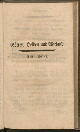 Götter, Helden und Wieland. Eine Farce