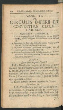 Caput IV. De Circulis Imperii Et Conventibus Circularibus