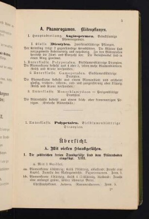 A. Phanerogamen. Blütenpflanzen.