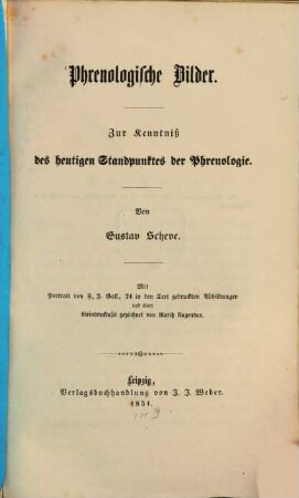 Phrenologische Bilder : Zur Kenntniß des heutigen Standpunktes der Phrenologie