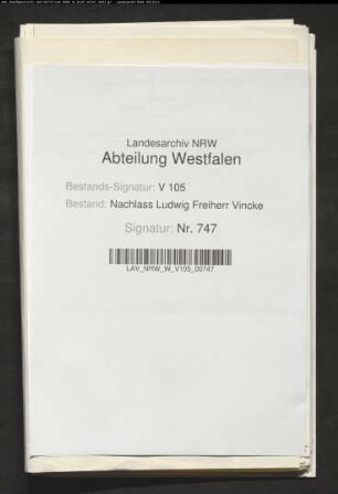 25 Briefe des Sohnes Georg Vincke