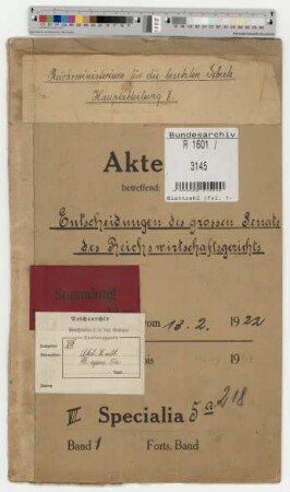 Entscheidungen des großen Senats des Reichswirtschaftsgerichts