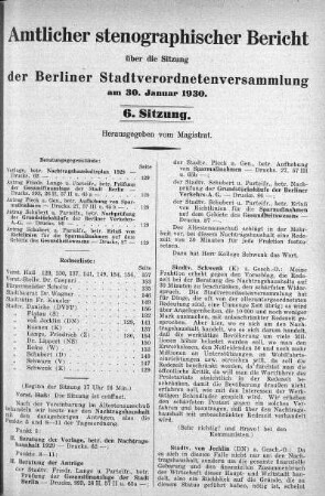 Sitzung 6, 30. Januar 1930
