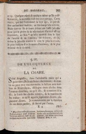 §. IV. De L'Eloquence De La Chaire.
