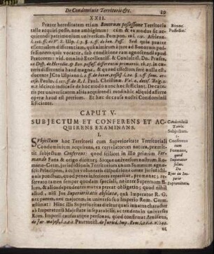Caput V. Subjectum Et Conferens Et Acquirens Examinans.