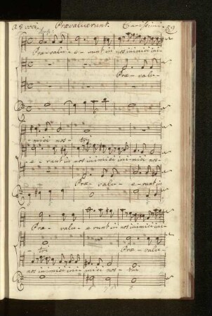 A 3 voci. Praevaluerunt. Carissimi.
