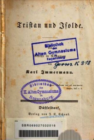 Tristan und Isolde : ein Gedicht in Romanzen
