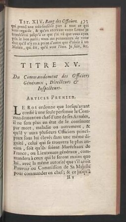 Titre XV.