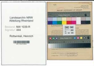Entnazifizierung Heinrich Rottwinkel , geb. 08.04.1891 (Sekretaer)